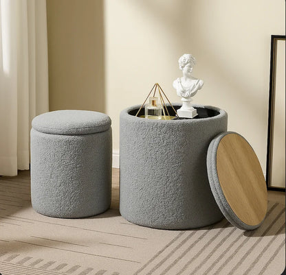 Pouf Bouclé multifonction 4en1 - 2Psc