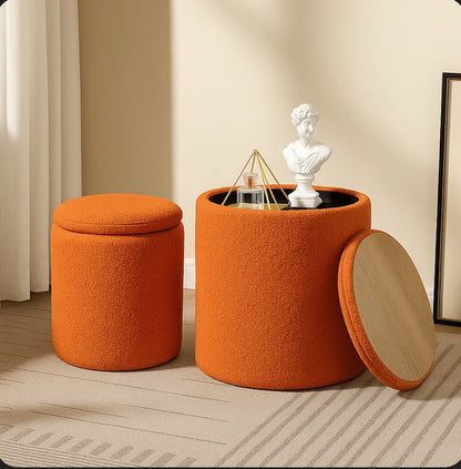 Pouf Bouclé multifonction 4en1 - 2Psc