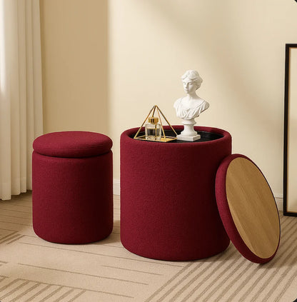 Pouf Bouclé multifonction 4en1 - 2Psc