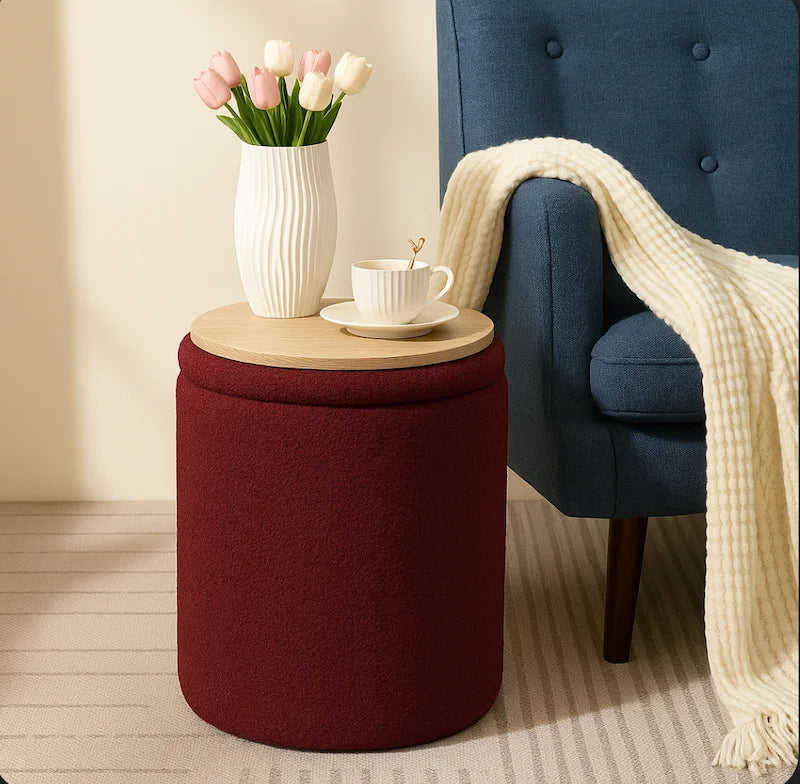 Pouf Bouclé multifonction 4en1 - 2Psc
