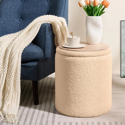 Pouf Bouclé multifonction 4en1 - 2Psc