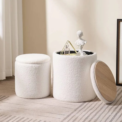 Pouf Bouclé multifonction 4en1 - 2Psc