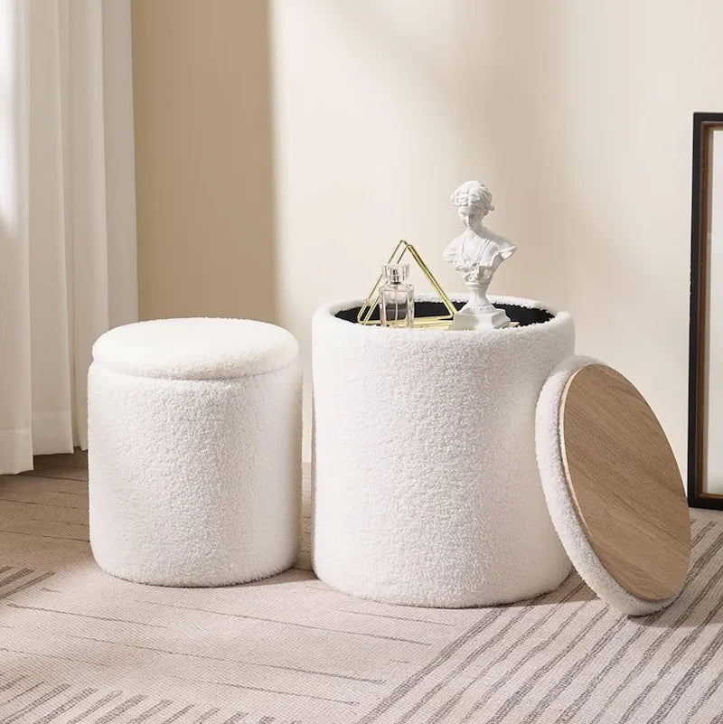 Pouf Bouclé multifonction 4en1 - 2Psc